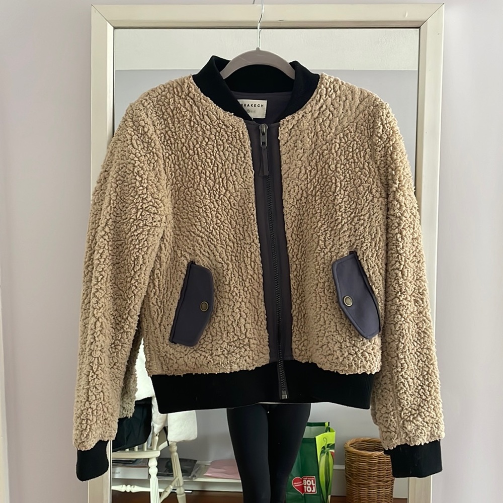 Anthropologie marrakech sherpa teddy jacket size small
